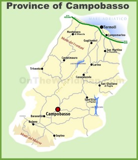 Provincia di Campobasso Mappa