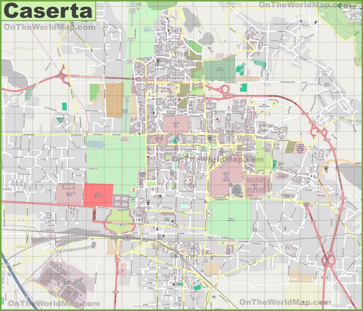 Large detailed map of Caserta