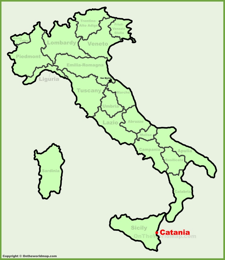 Catania location on the Italy map