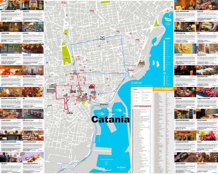 Catania Tourist Attractions Map
