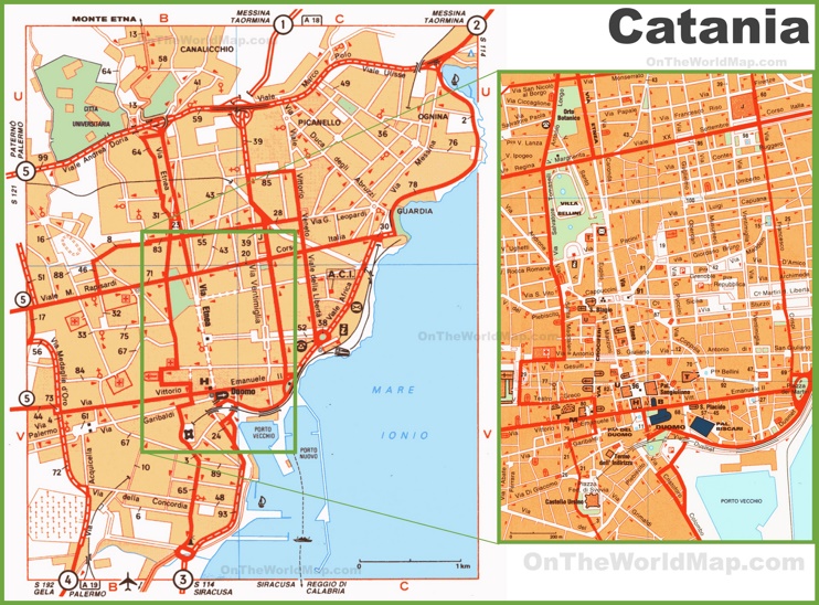 Catania tourist map