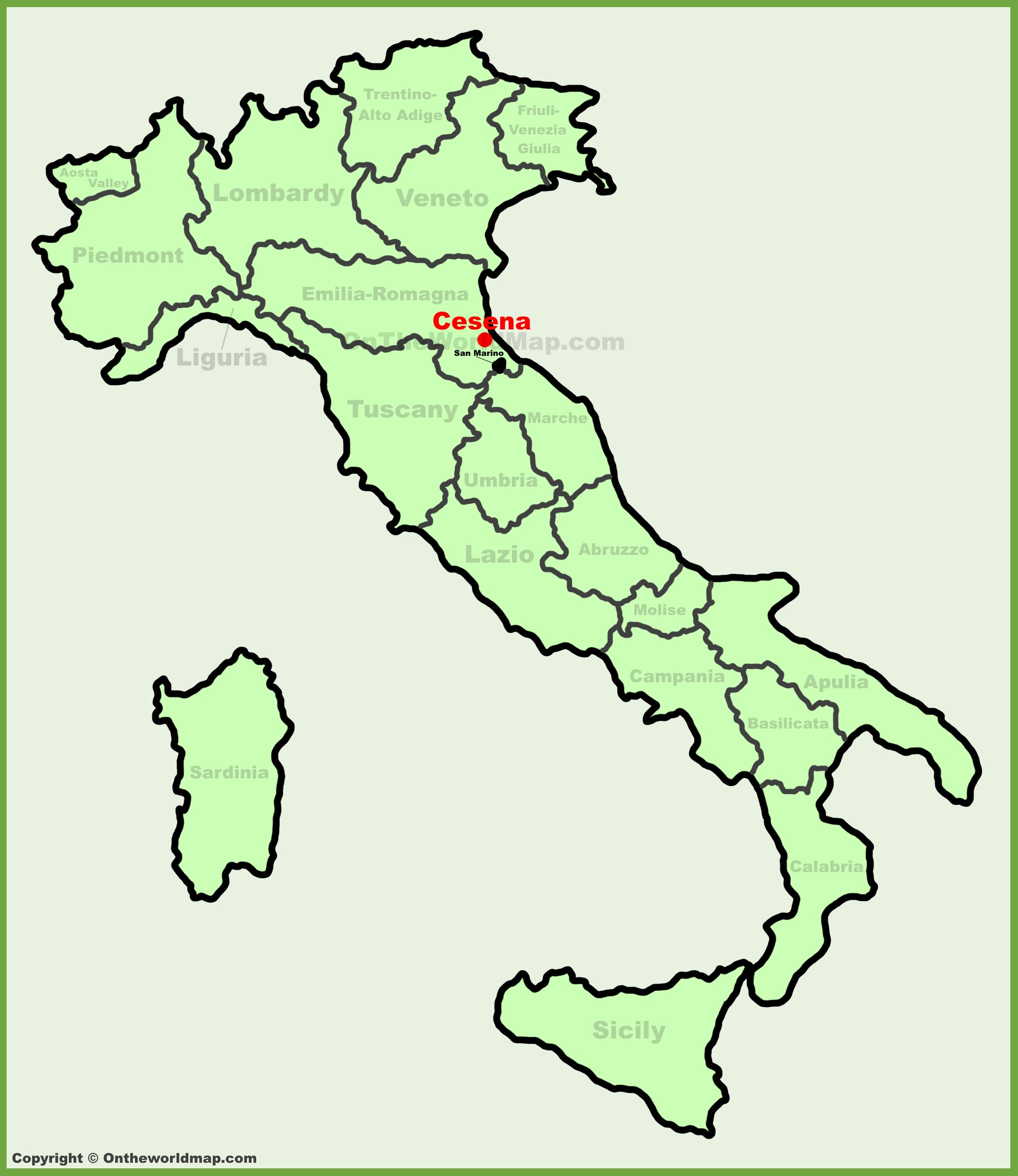 Cesena location on the Italy map