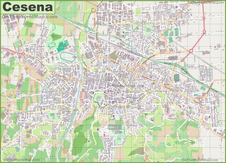 Large detailed map of Cesena