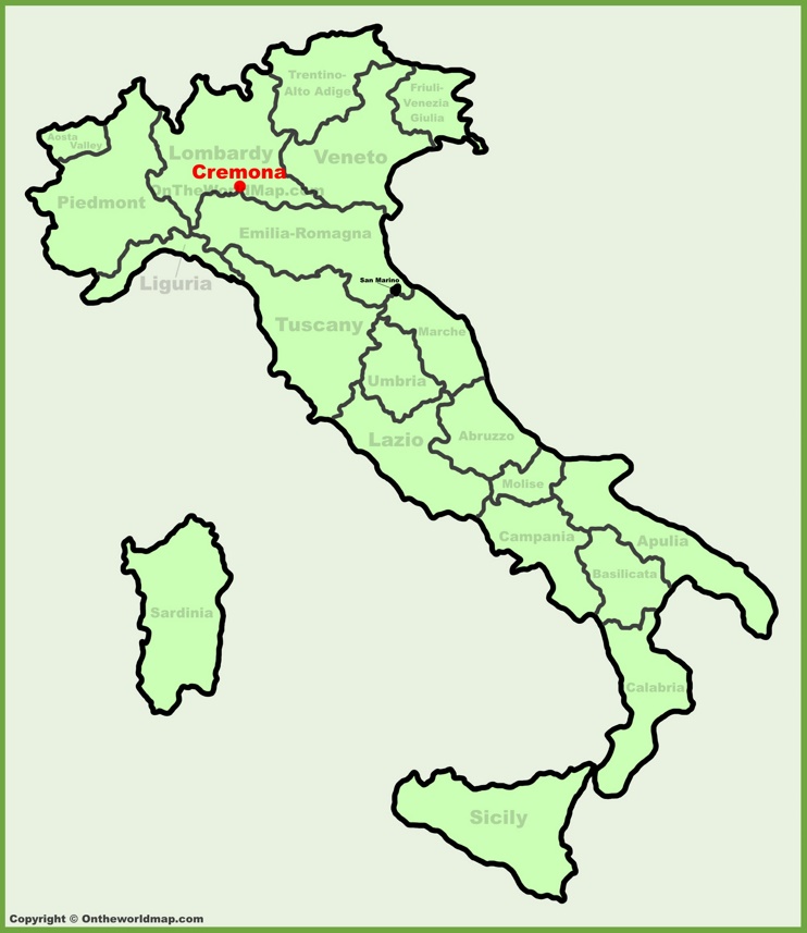 Cremona location on the Italy map