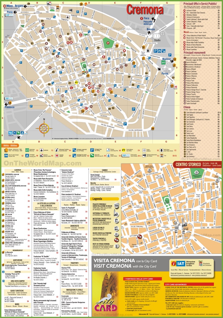 Cremona tourist map