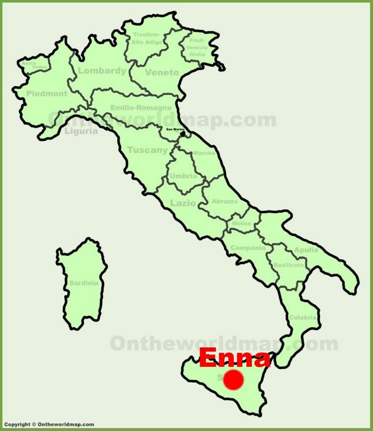 Enna location on the Italy map