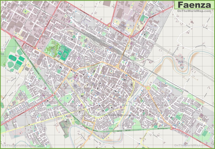 Large detailed map of Faenza