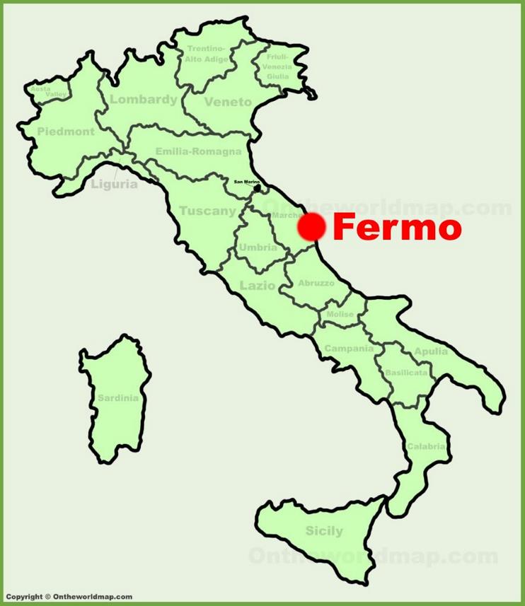 Fermo location on the Italy map