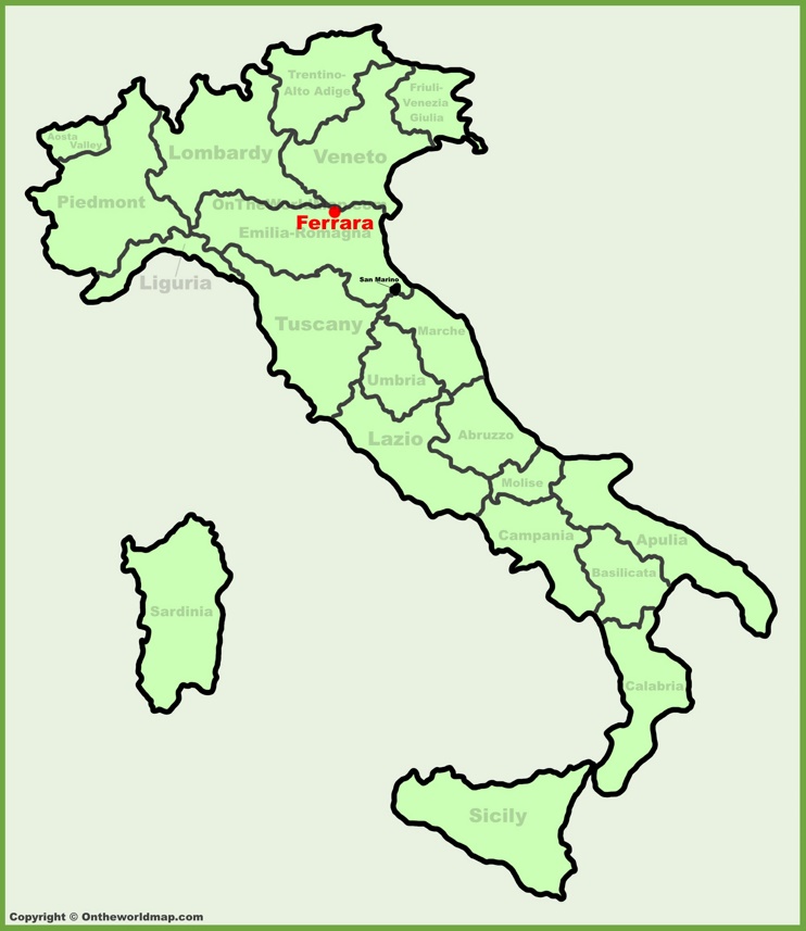 Ferrara location on the Italy map