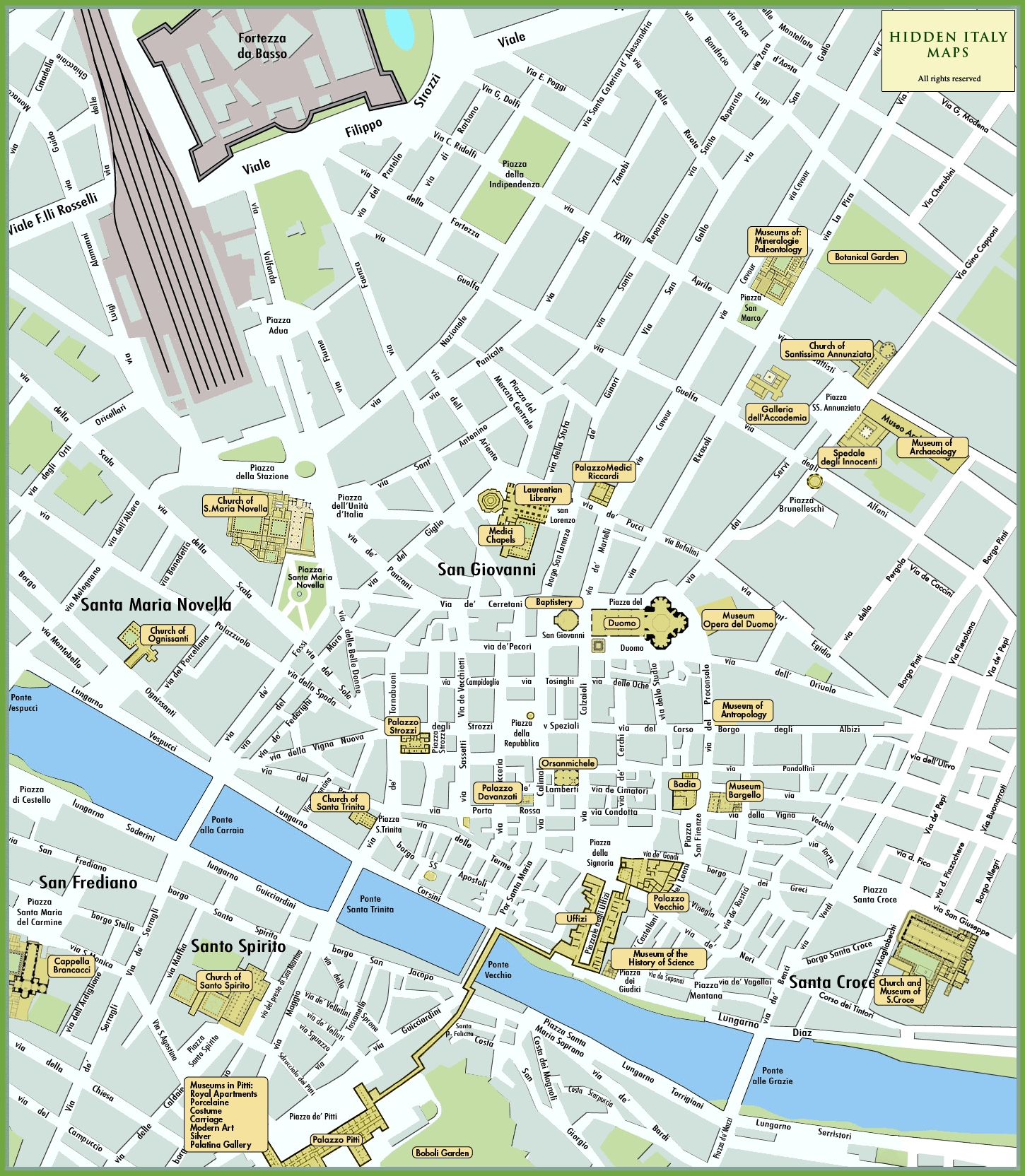 Florence Tourist Attractions Map Ontheworldmap
