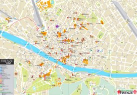 Tourist map of Florence with sightseeings