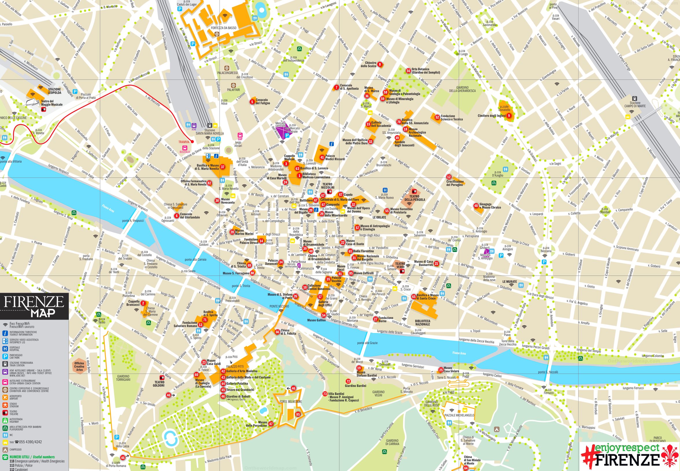 Florence Attractions Map Pdf Free Printable Tourist Map Florence Porn 