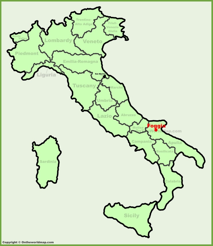 Foggia location on the Italy map