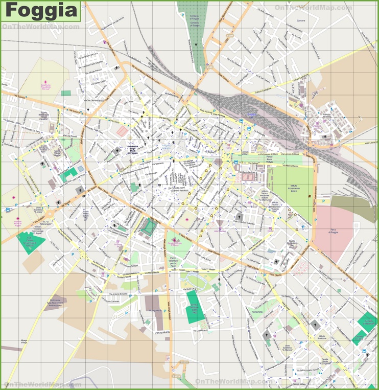Large detailed map of Foggia