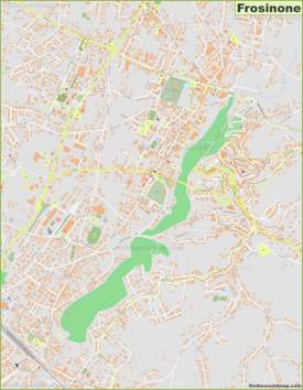 Mappa dettagliata di Frosinone