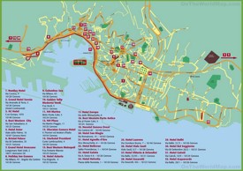 Genova - Mappa con Alberghi