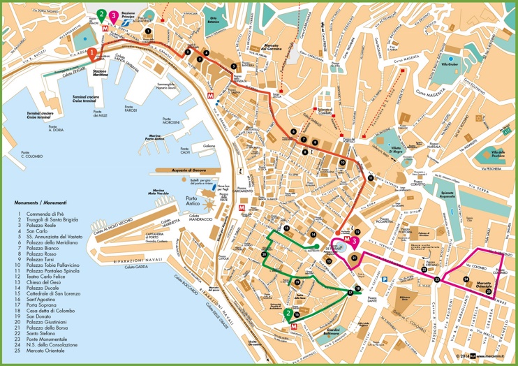 Genoa sightseeing map