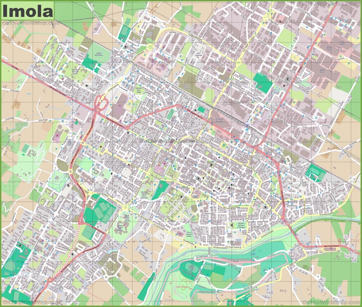 Large detailed map of Imola