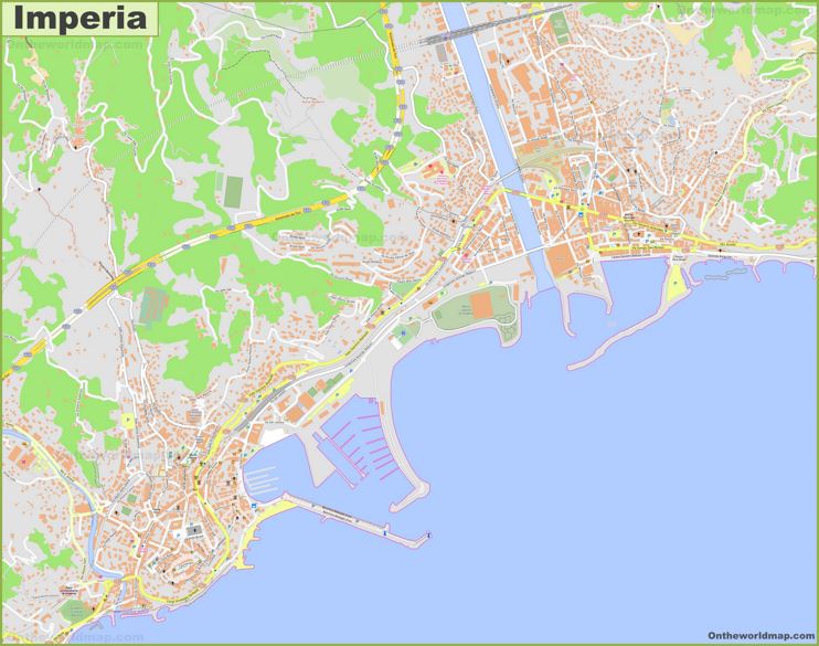 Detailed Map of Imperia
