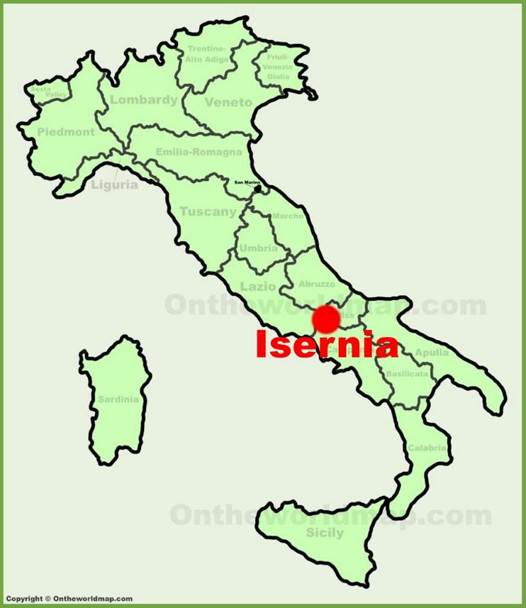 Isernia location on the Italy map