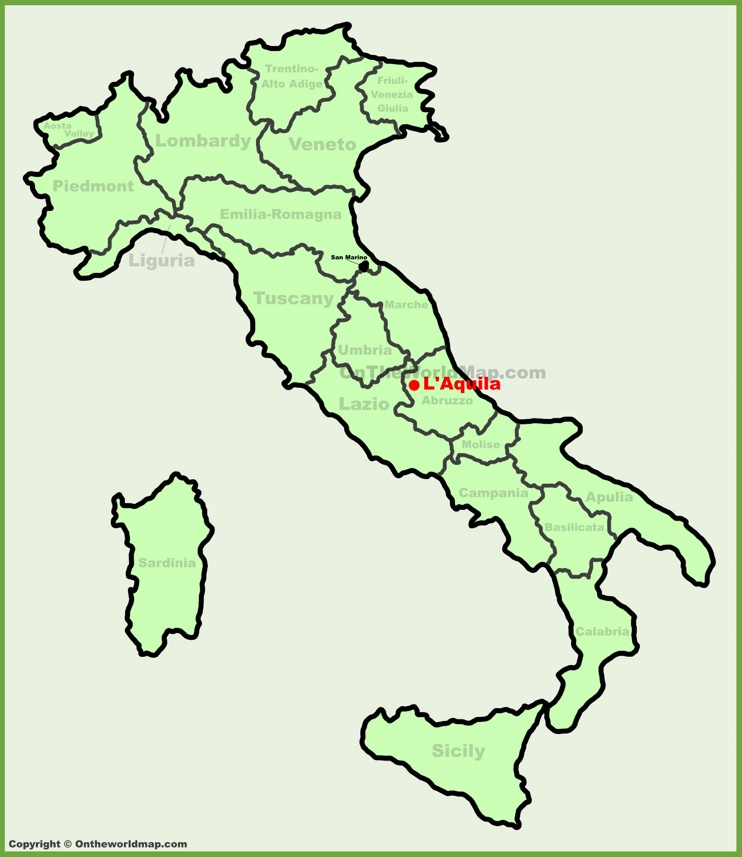 L'Aquila location on the Italy map
