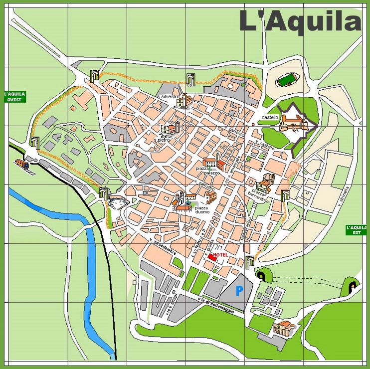 L'Aquila tourist map