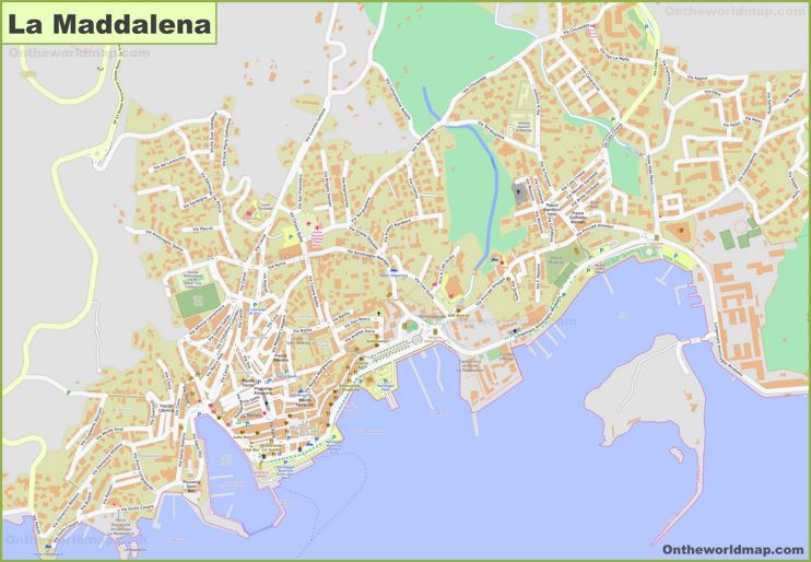 Detailed Map of La Maddalena