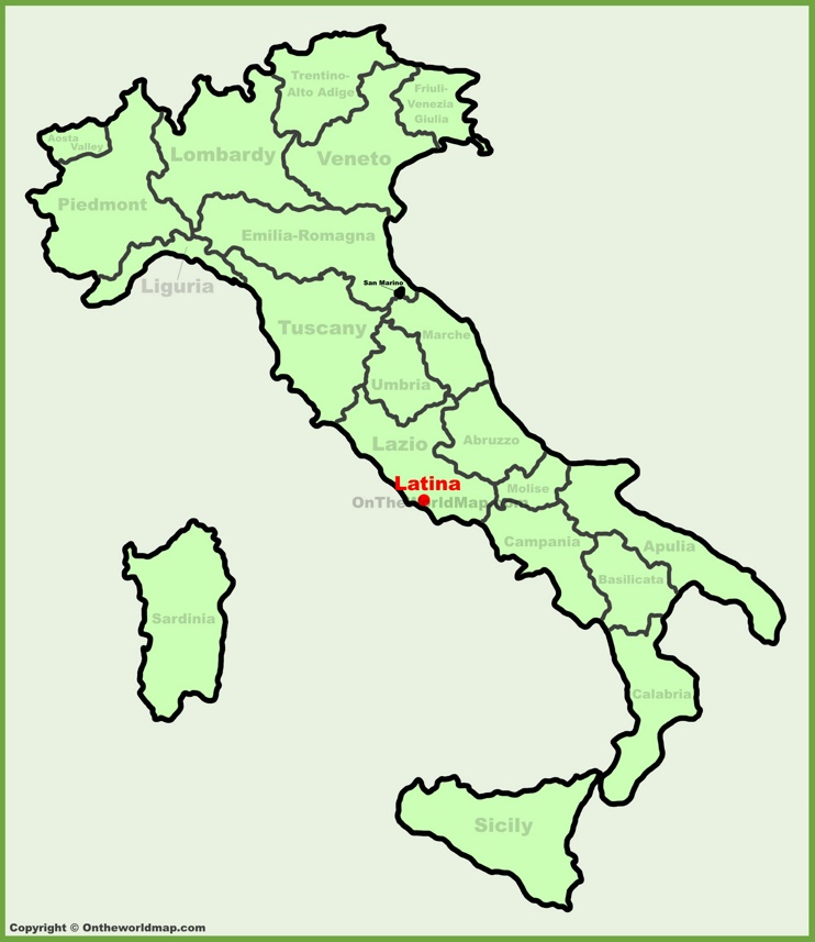 Latina location on the Italy map
