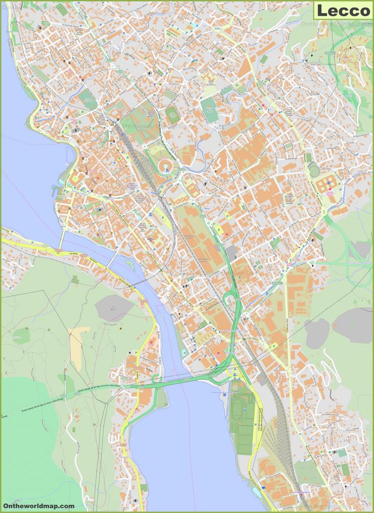 Detailed Map of Lecco