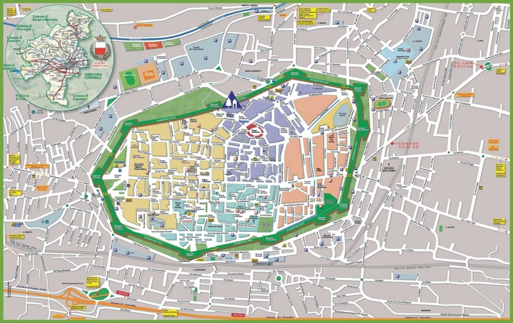 Large detailed tourist map of Lucca