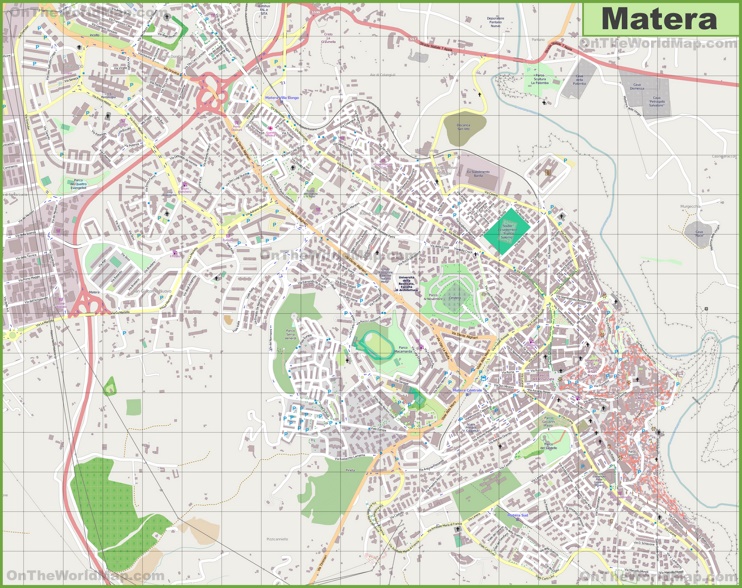 Grande mappa dettagliata di Matera