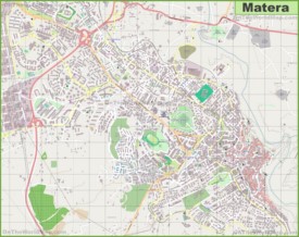 Large detailed map of Matera