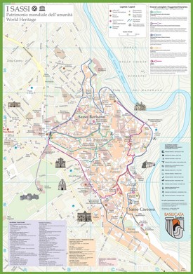 Matera - Mappa delle attrazioni turistiche