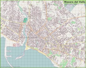 Grande mappa dettagliata di Mazara del Vallo