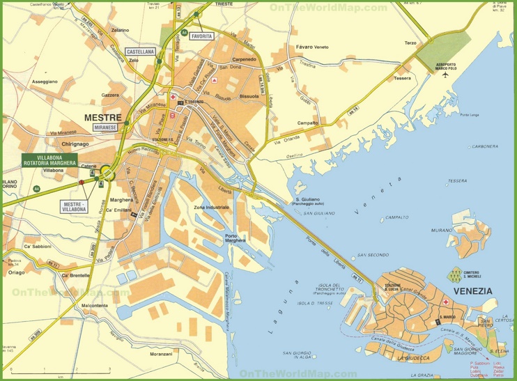 Map of Venice and Mestre