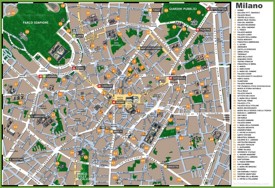 Milan sightseeing map