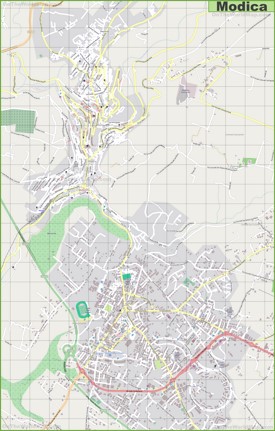 Large detailed map of Modica