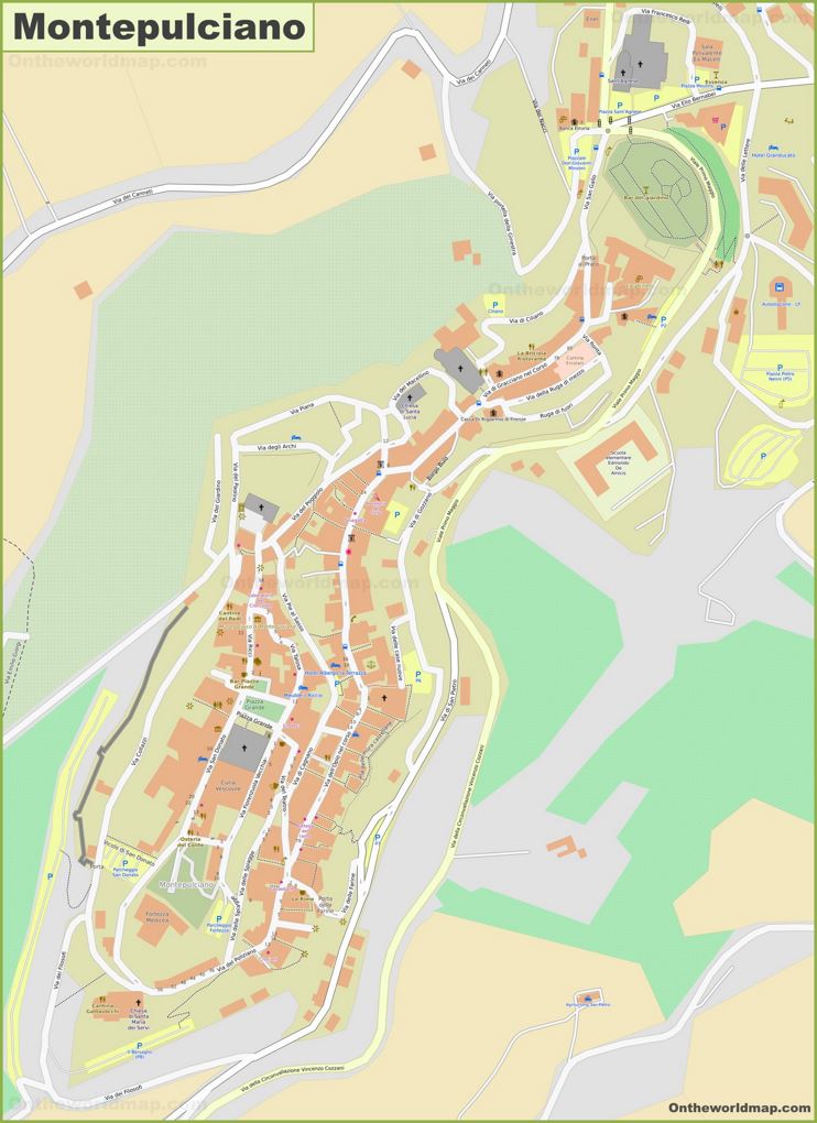 Detailed Map of Montepulciano