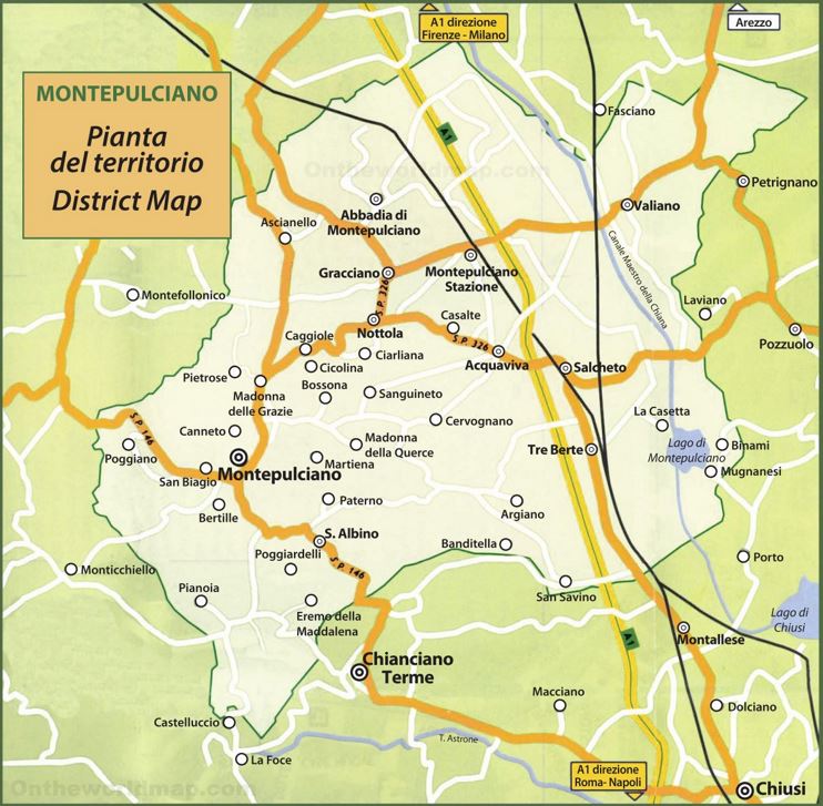 Map of Surroundings of Montepulciano