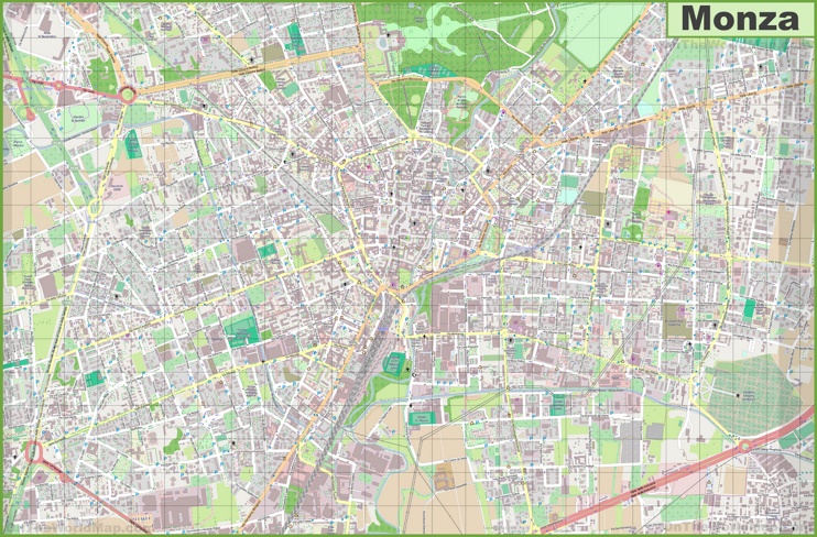 Large detailed map of Monza