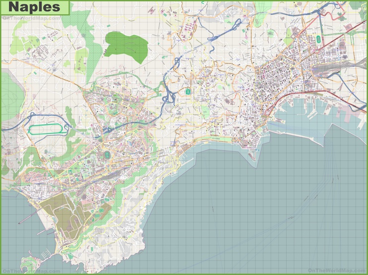 Grande mappa dettagliata di Napoli