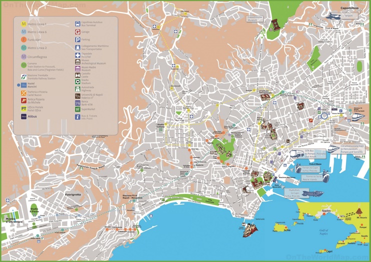 Napoli - Mappa con punti di interesse