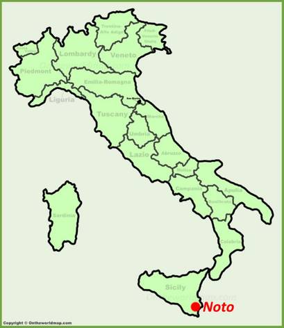 Noto Location on the Italy Map