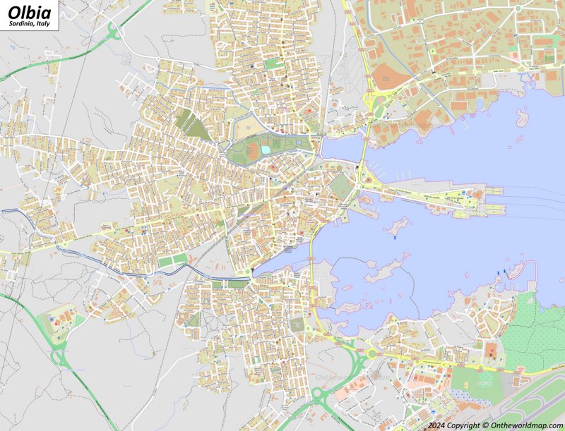 Detailed Map of Olbia