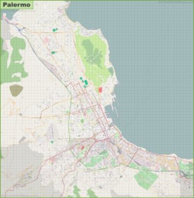 Grande mappa dettagliata di Palermo