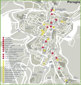 Perugia - Mappa con punti di interesse