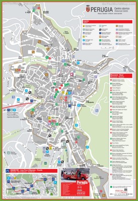 Perugia - Mappa delle attrazioni turistiche