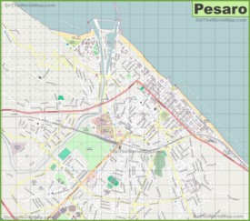 Large detailed map of Pesaro
