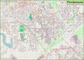 Large detailed map of Pordenone