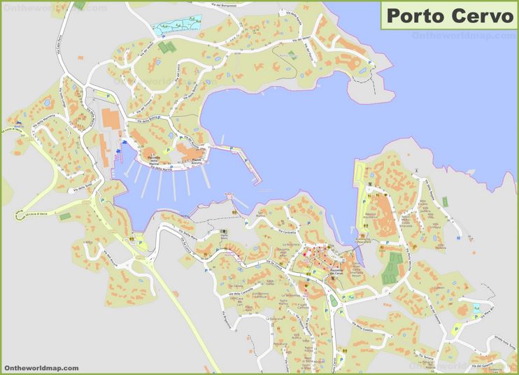 Mappa dettagliata di Porto Cervo